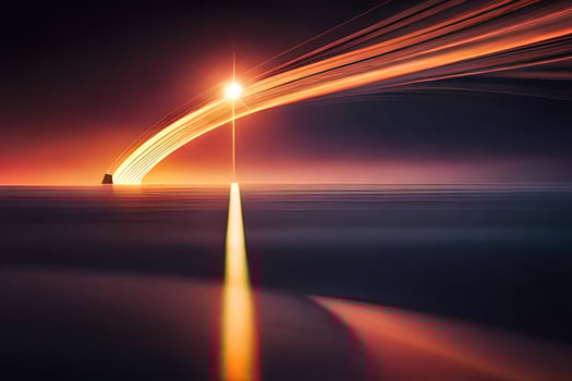 a long exposure photograph of a light beam in the sky. AI-Generated photo