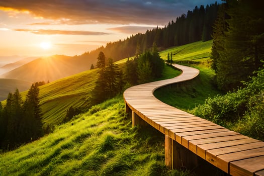 the path to the sun. AI-Generated photo