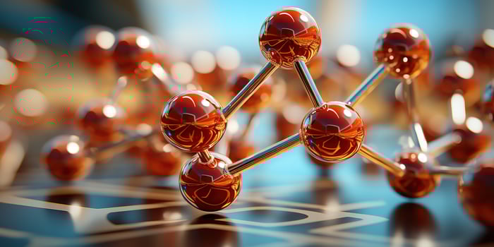 Generative AI, abstract molecular shape, single amino acid molecule. Chemistry medicine education photo