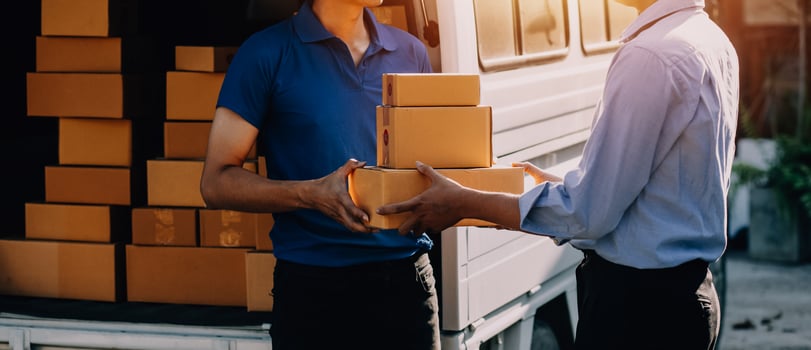 Business woman start up small business entrepreneur SME success .freelance woman working at home with Online Parcel delivery. SME and packaging deliveryconcept photo