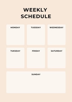 Weekly schedule personal planner page photo