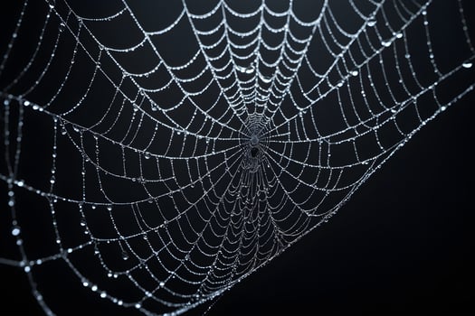 AI generated Spider Web Isolated in Black Background Ai Generative photo