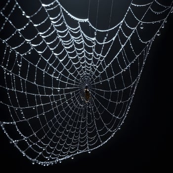 AI generated Spider Web Isolated in Black Background Ai Generative photo