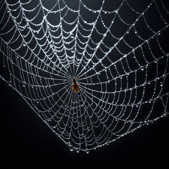 AI generated Spider Web Isolated in Black Background Ai Generative photo