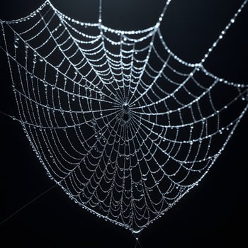 AI generated Spider Web Isolated in Black Background Ai Generative photo