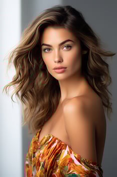 A Beautiful Woman in a Stylish Midi Dress. Ai Generated photo