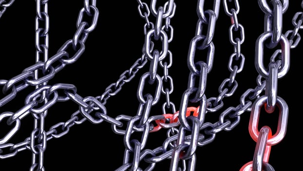 Metallic Chain Links on Black Background photo
