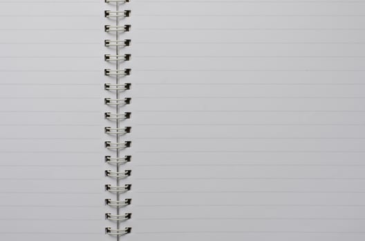 Wirebound Notebook Open with Blank Paper Page for Copy Space Background photo