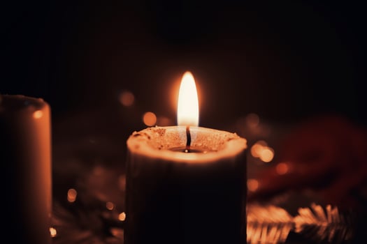 AI generated Night candle decor AI generated photo