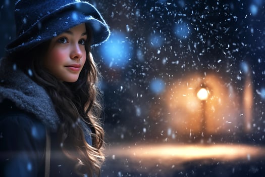 AI generated Girl portrait in winter AI generated photo
