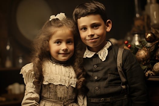 Antique holiday cards and festive traditions captured in vintage style photos