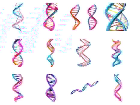 Dna collection isolated on white background with AI generated. photo