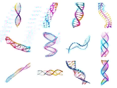 Dna collection isolated on white background with AI generated. photo