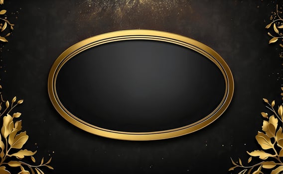 Luxury black and gold background with space in the middle. photo