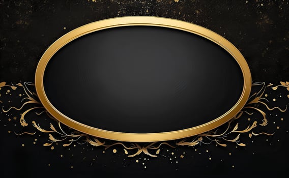 Luxury black and gold background with space in the middle. photo