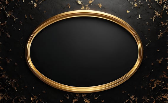 Luxury black and gold background with space in the middle. photo