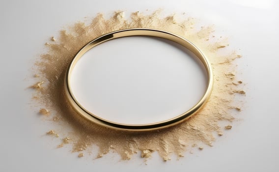 Luxury white and gold background with space in the middle. photo