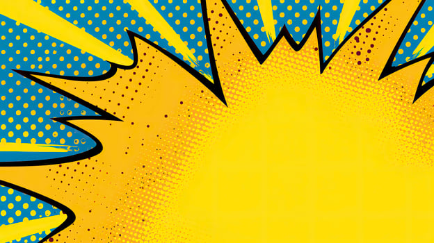 Retro Yellow Pop Art Background Banner. AI Generated photo