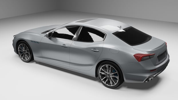 Super car Cinematic Camera angle view in dark background, White sport car headlights blinking in dark with a black background, supercar movie view photo