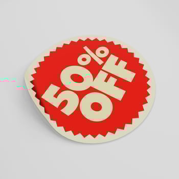 40 percent off red price tag sticker photo
