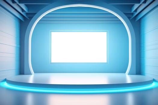 futuristic and clean stage blank center background photo