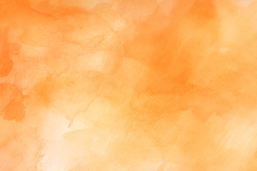 Abstract orange watercolor texture with wet brush strokes for wallpaper design. Ai generated photo