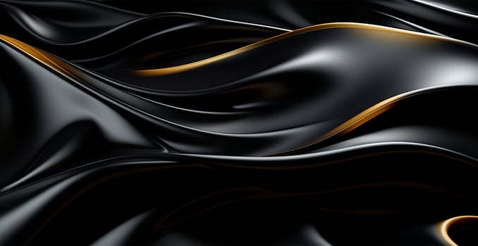 Abstract black white background, wavy lines lighting - AI generated image photo