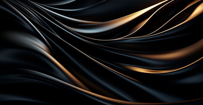 Abstract black white background, wavy lines lighting - AI generated image photo