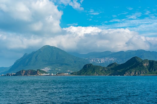 A beautiful seascape in chaojing park of badouzi Keelung of Taiwan, Sky horizon. photo