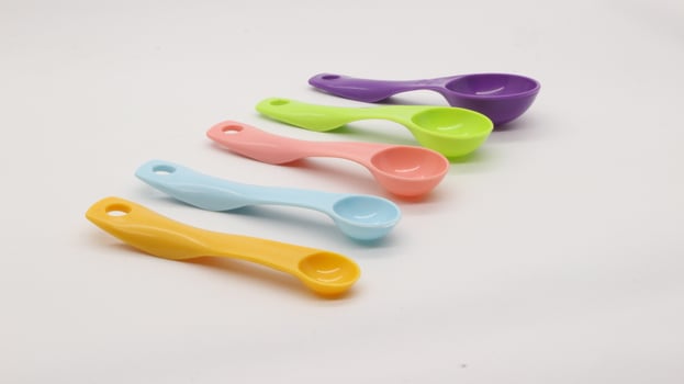 Measuring spoons in various colors photo