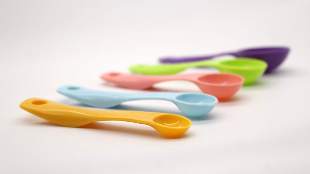 Measuring spoons in various colors photo