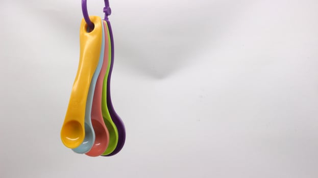 Measuring spoons in various colors photo