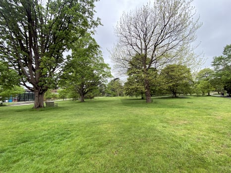 A view of a Park in London on a cloudy day photo