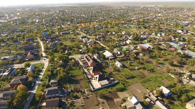 Top view of the village. The village of Poltavskaya. photo