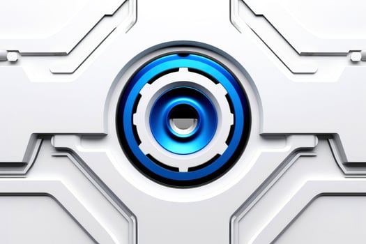 Abstract technology digital keyhole ,high tech multicolor button, Generative AI photo