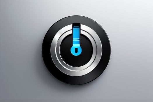 Abstract technology digital keyhole ,high tech multicolor button, Generative AI photo