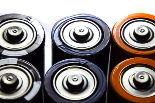Salt and alkaline batteries, source of energy for portable technology. AAA and AA batteries photo