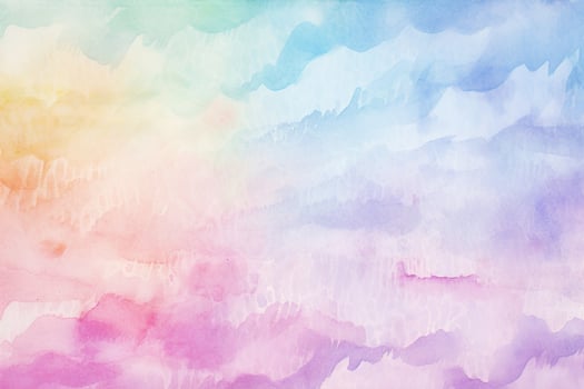 Abstract rainbow watercolor texture with wet brush strokes for wallpaper design. Ai generated photo