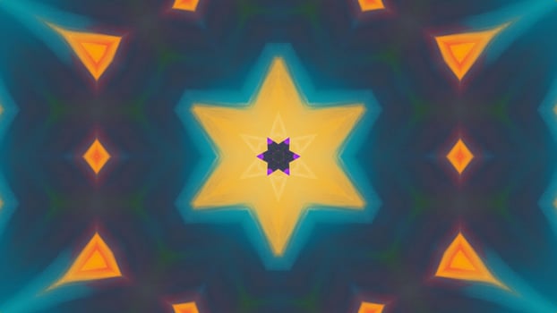 Stunning Abstract Kaleidoscope Background. Unique Multicolor Mosaic Texture in Seamless Geometric Pattern photo