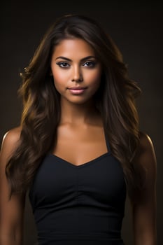 AI generated Portrait of a Beautiful Woman in a Stylish Trendy Fashion Bodycon Dress. photo