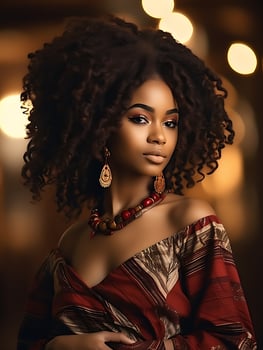 AI generated Portrait of a Beautiful Woman in a Stylish Trendy Fashion Bodycon Dress. photo