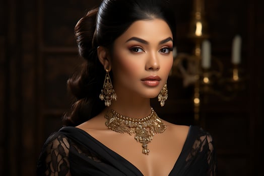 AI generated Portrait of a Beautiful Woman in a Stylish Trendy Fashion Bodycon Dress. photo