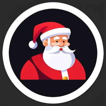 AI generated Santa Claus Clip Art Icon Sticker Christmas Decoration Simple Background photo