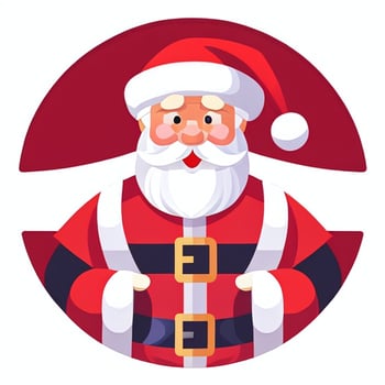 AI generated Santa Claus Clip Art Icon Sticker Christmas Decoration Simple Background photo