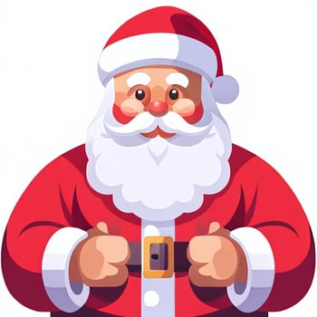 AI generated Santa Claus Clip Art Icon Sticker Christmas Decoration Simple Background photo