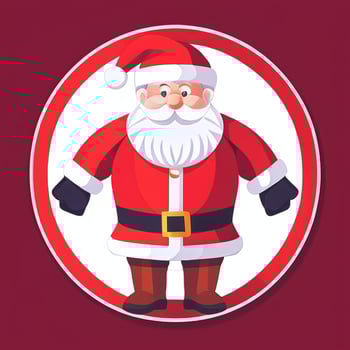 AI generated Santa Claus Clip Art Icon Sticker Christmas Decoration Simple Background photo