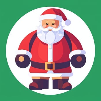 AI generated Santa Claus Clip Art Icon Sticker Christmas Decoration Simple Background photo