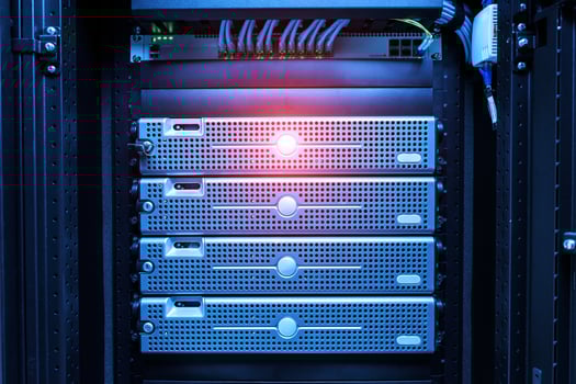 Server in datacenter room photo