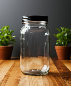 AI generated Innovative Packaging Mockup Designs for Glass Jars - AI Generated photo