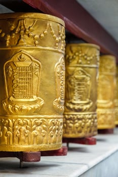 Prayer wheels in Tabo Monastery photo